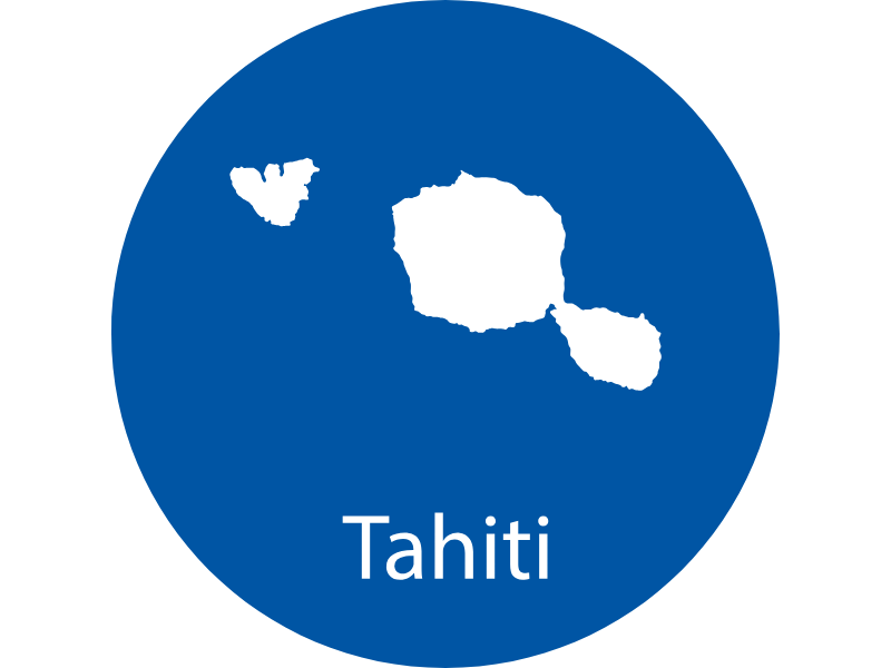 Tahiti – Point de départ du chemin personnel de Pascale Dassonneville Carte stylisée de Tahiti, île où commence le parcours de Pascale Dassonneville